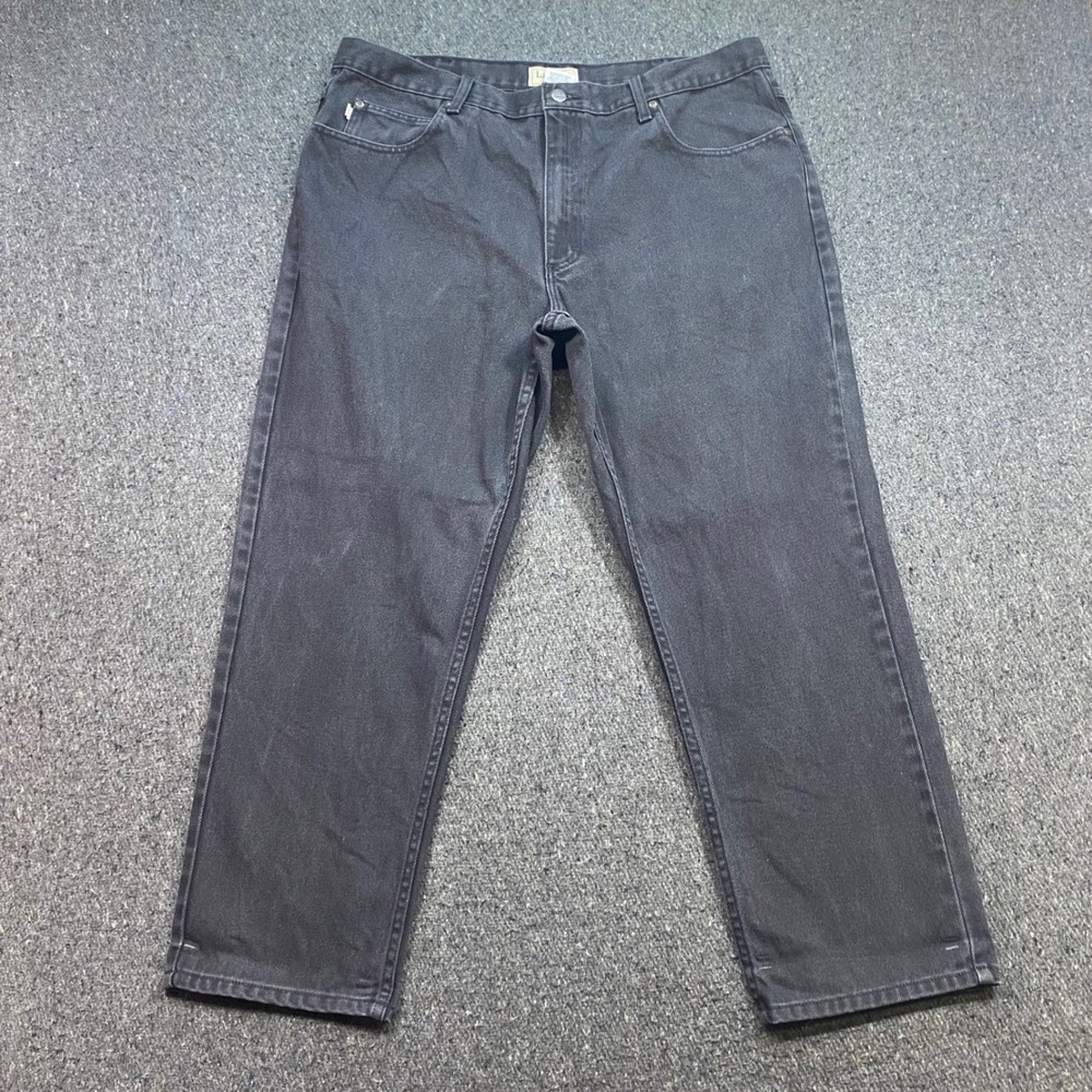 LL Bean Jeans Sz 40 Mens Black Gorpcore Classic Fit Straight Leg Denim Pants